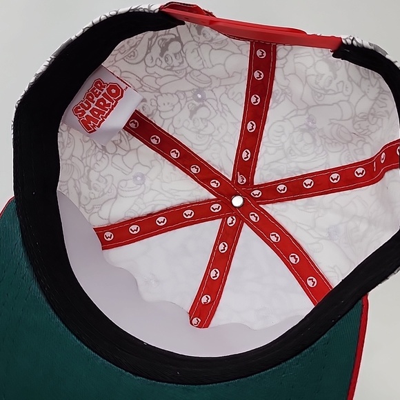 Nintendo Super Mario Snapback Adjustable Hat Cap Red White OS Fits Most - Picture 14 of 15